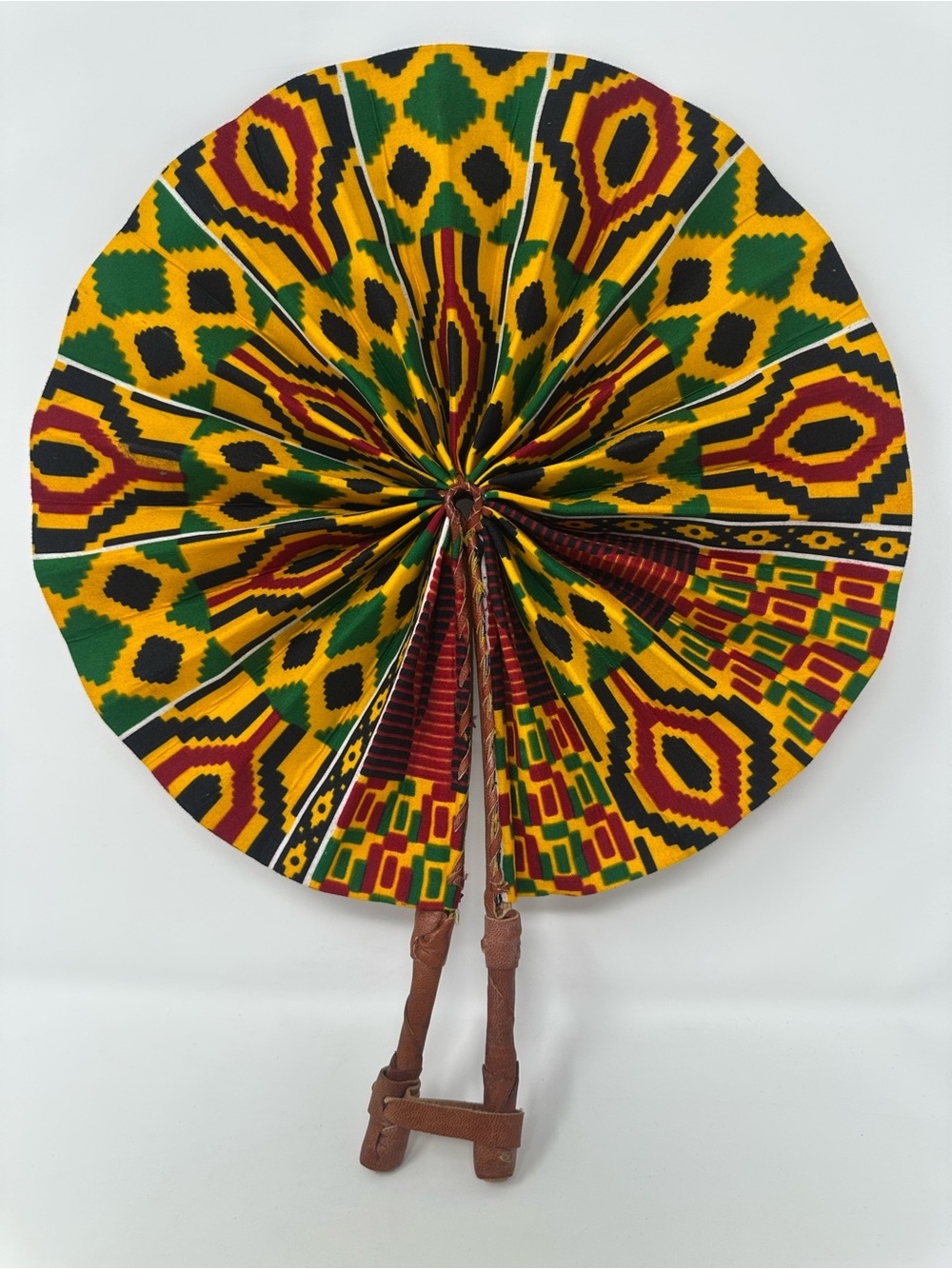 Handmade African Kente Print Folding Hand Fan Portable Summer Cooling Fan